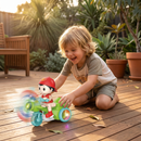 Motocicleta de acrobacias infantil - Brinquedo interativo com luzes e ação