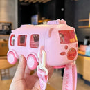 🎁kit com 2 unidades   🚌 Copo de água portátil em formato de ônibus com alça 😍✔