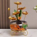 Aquário luxuoso e criativo decorado com peixes-lótus